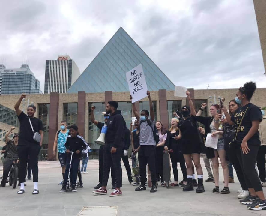 Black lives matter protest in downtown Edmonton June 2 2020