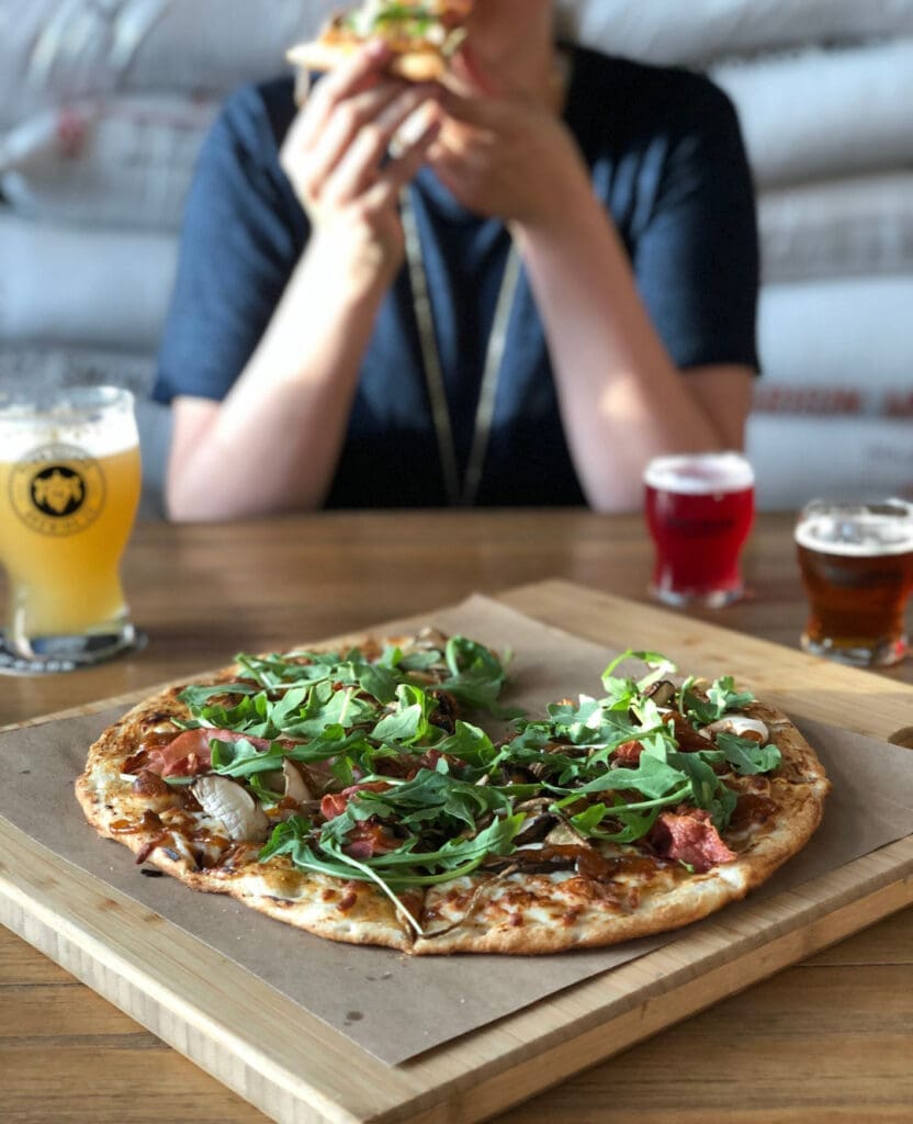 Beer pizza Town Square Brewing