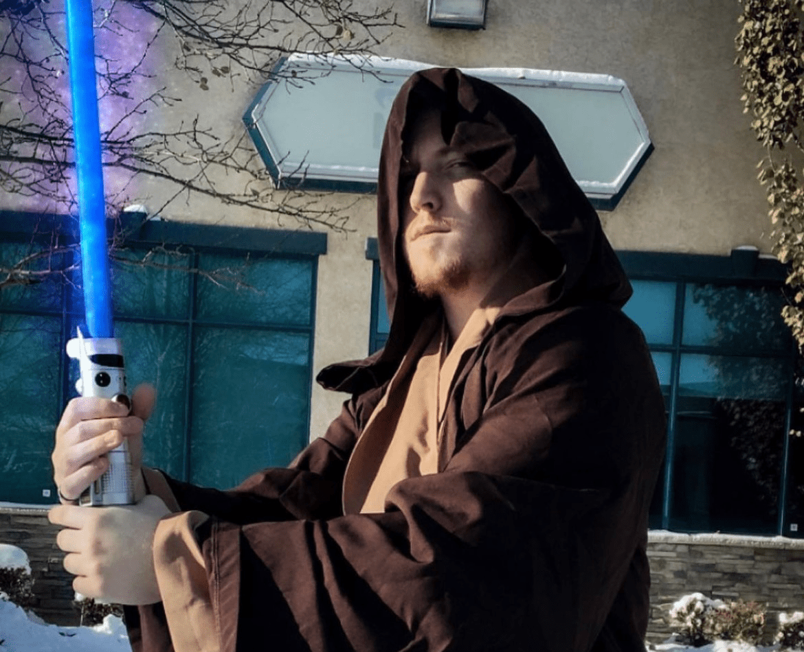 Passion turned into a job Joshua Gwozdz in a Jedi costume